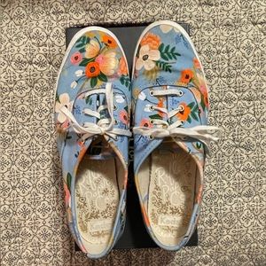 Rifle Paper Company x Keds Periwinkle Lace Up Sneaker Tennis Shoes Size 9